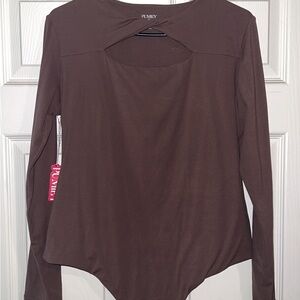Brown Long Sleeve Women's Bodysuit